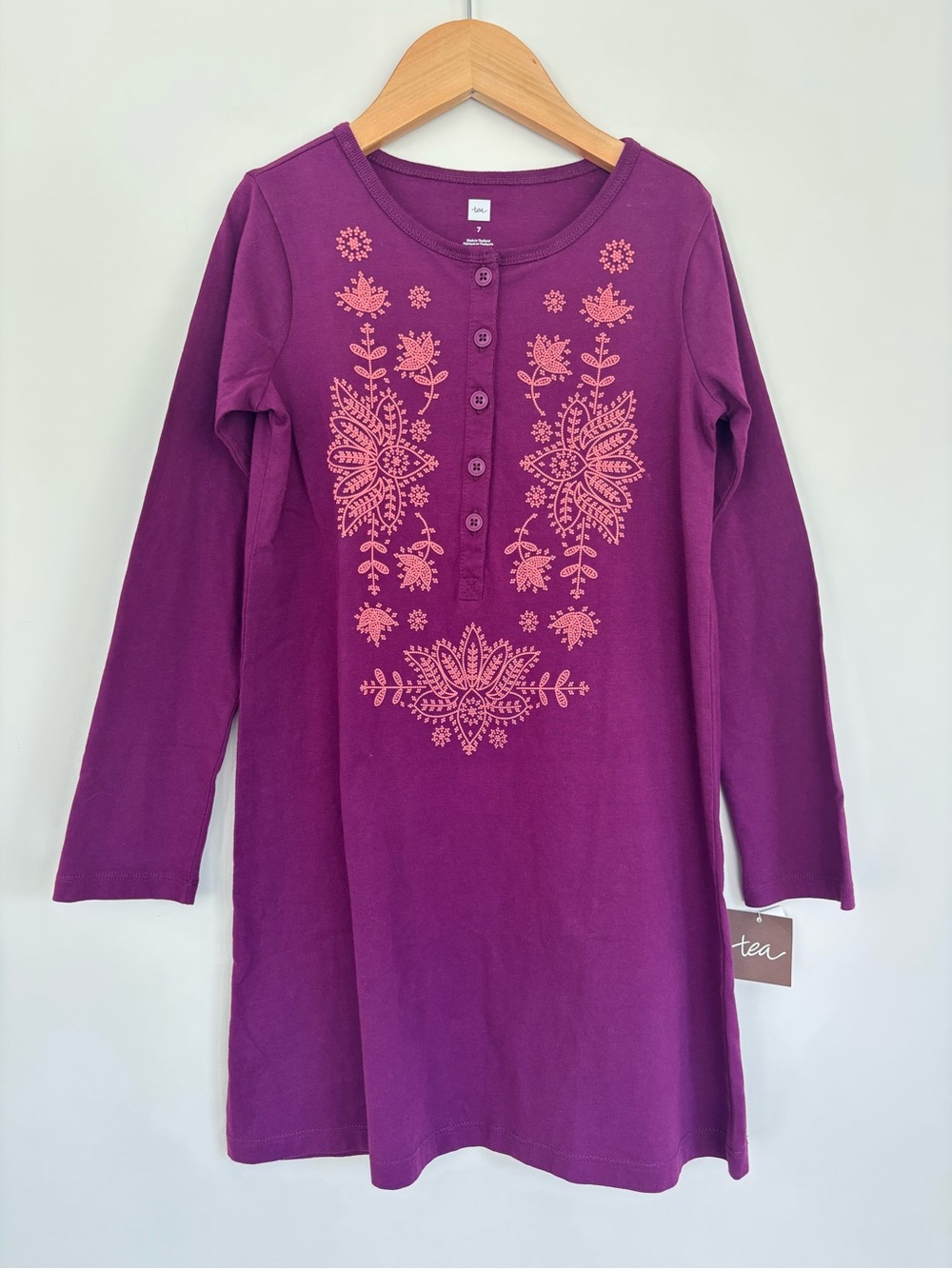 Tea Collection Magenta Pink Embroidered Dress NWT 7